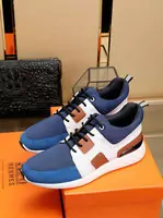 chaussures hermes new summer top layer leather stretch cloth bleu